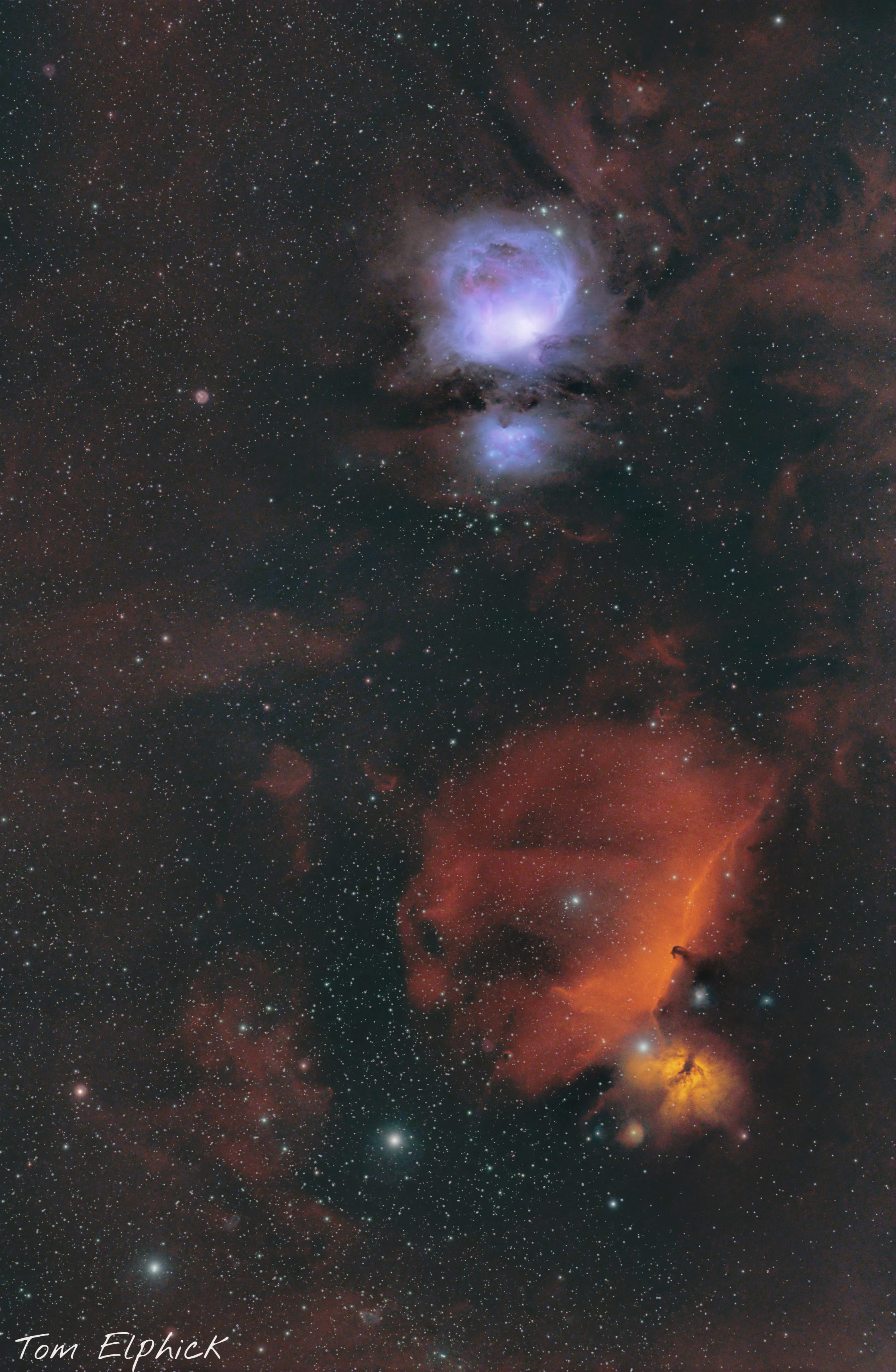Orion, Horsehead and Flame Nebula